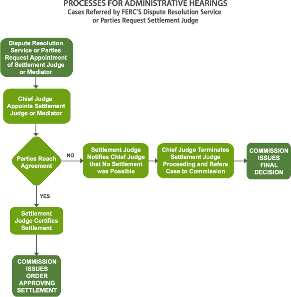 Cases Referred to by FERC's Dispute Resolution Service or Parties Request Settlement Judge