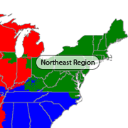 Map of the Northeast Region.