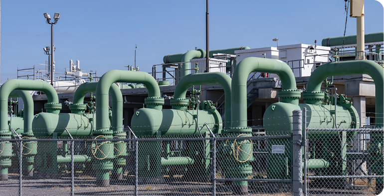 Compressor Station with pipes