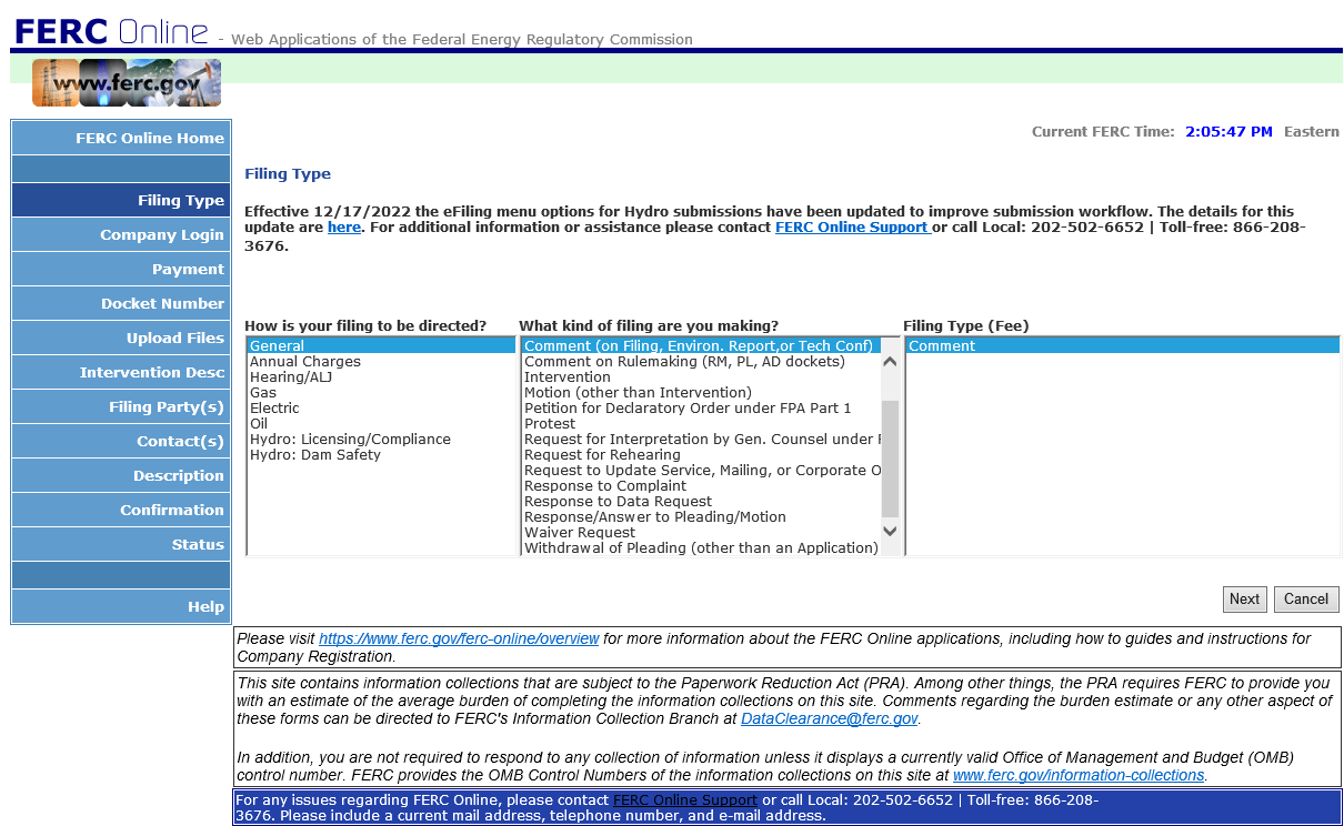 eFiling Step 2