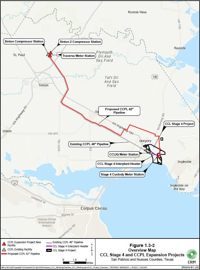 Corpus Christi Liquefaction (CCL) Stage 4 Project and Cheniere Corpus Christi Pipeline (CCPL) Expansion Project Map