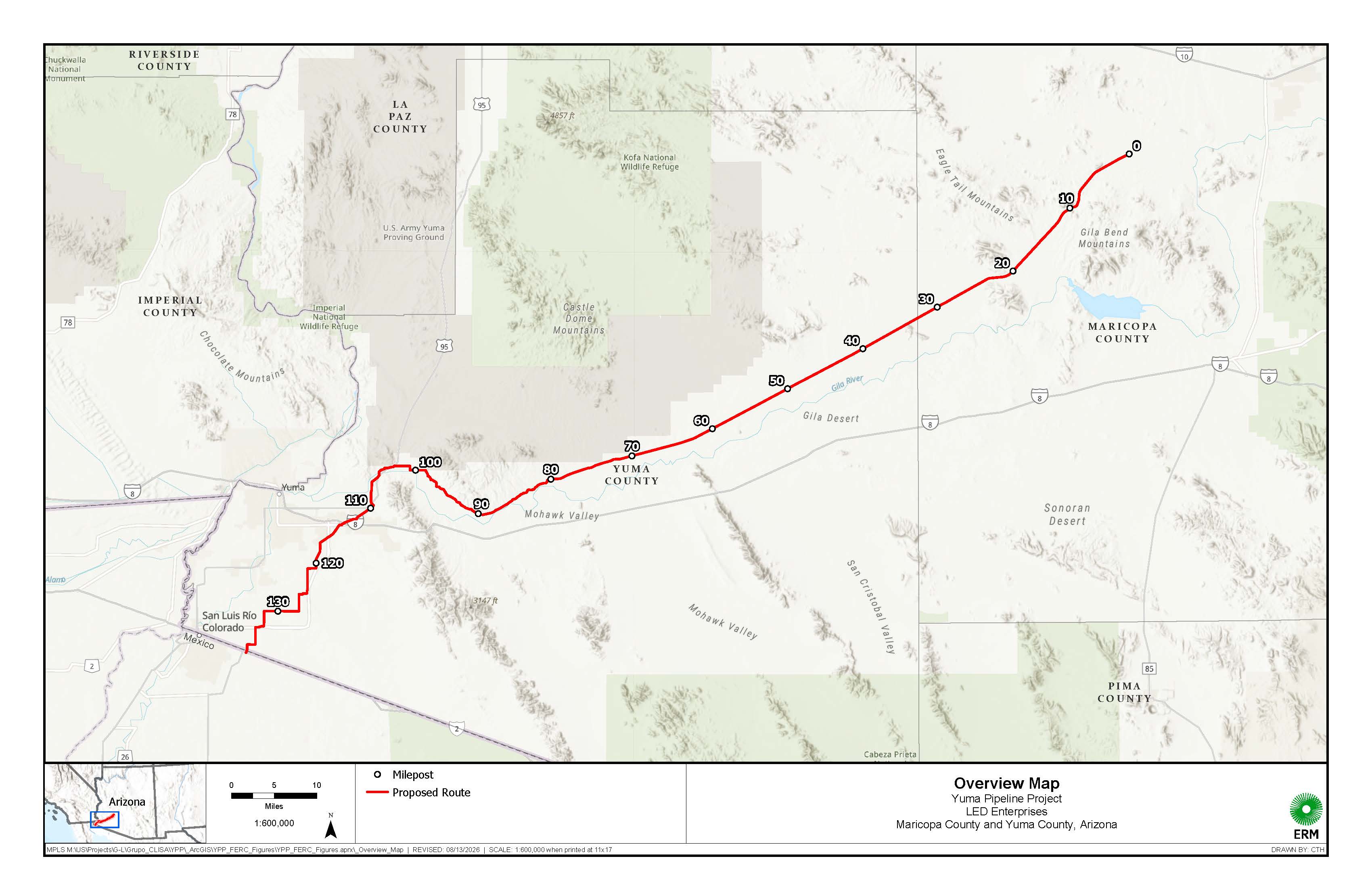 Yuma Pipeline Overview Map