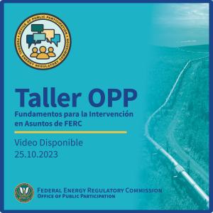 Taller OPP Fundamentos para la Intervención  en Asuntos de FERC